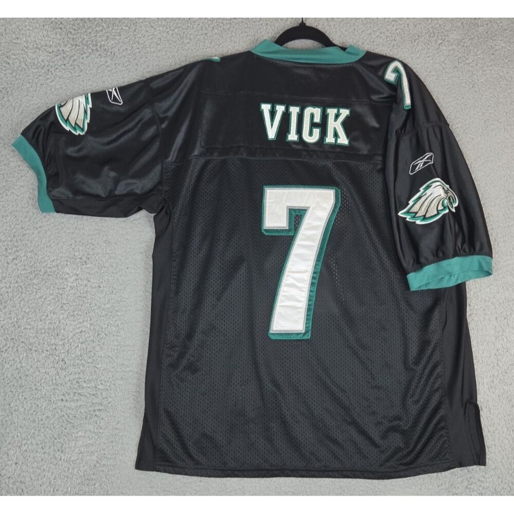Vintage Reebok Sewn Jersey Michael Vick #7 Philadelphia Eagles Mens 50 XL Black